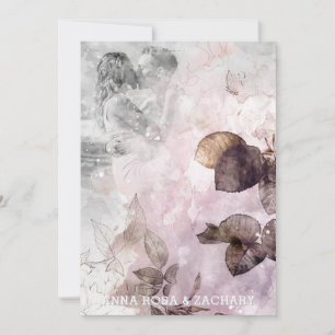 *~* AR26 Ephemera QR Victorian RSVP PHOTO Wedding Invitation