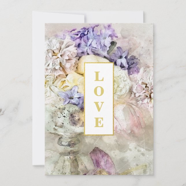 *~AR26 Garden Flowers Bouquet QR  RSVP Wedding Invitation (Front)