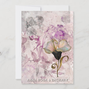 *~* AR26 Pink 16 QR Victorian RSVP PHOTO Wedding Invitation