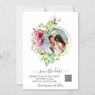 *~* AR6 WEDDING SAVE the DATE QR Floral - Website Magnetic Invitation