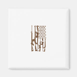 AR 15 American Flag wood grain Magnet