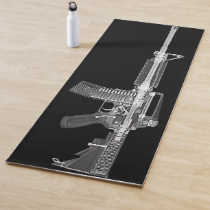 AR-15 Firearm Gun Real X-Ray of Assault Rifle AR15 Yoga Mat
