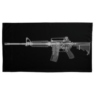 AR-15 Rifle Gun Firearm Military X-ray Weapon HQ Pillowcase