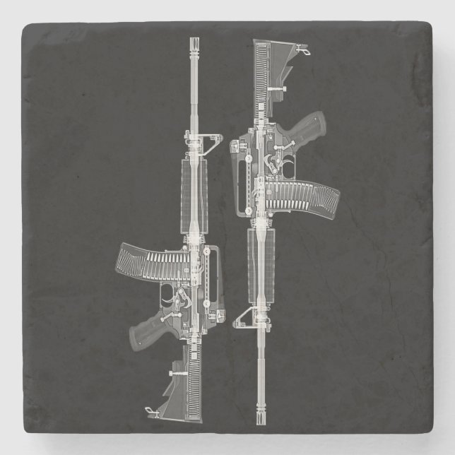 AR-15 rifle X-ray from real gun Stone Coaster (Front)