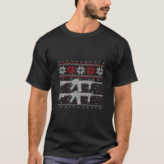 Ar 15 Style Rifle Ugly Christmas 2Nd Amendment Gif T-Shirt