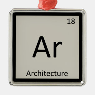 Ar - Architecture Chemistry Periodic Table Symbol Metal Tree Decoration