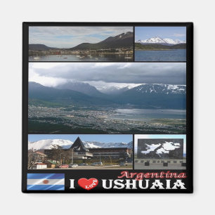 AR - Argentina- Ushuaia I Love Mosaic Collage Magnet