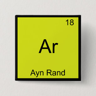 Ar - Ayn Rand Funny Chemistry Element Symbol Tee 15 Cm Square Badge