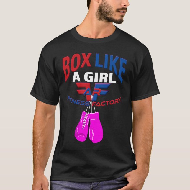 AR Fitness Factory Box Like A Girl Pink Gloves T-Shirt (Front)