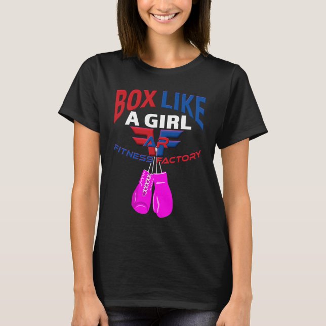 AR Fitness Factory Box Like A Girl Pink Gloves T-Shirt (Front)