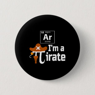 Ar I'm A Pirate Funny Pi Pun Science March 14 3.14 6 Cm Round Badge