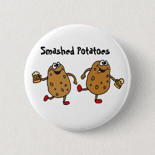 AR- Smashed Potatoes Cartoon 6 Cm Round Badge