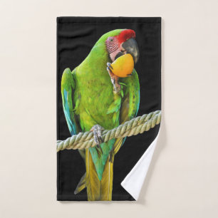 Ara Militaris Green Parrot Hand Towel