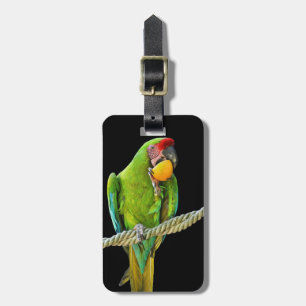 Ara Militaris Green Parrot Luggage Tag