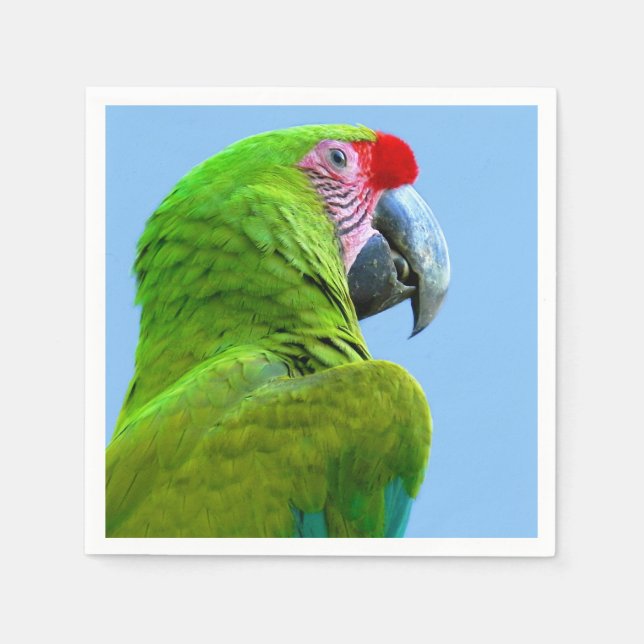 Ara Militaris Green Parrot Napkin (Front)
