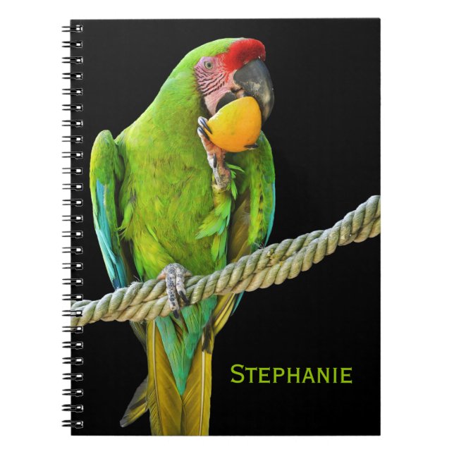Ara Militaris Green Parrot Notebook (Front)
