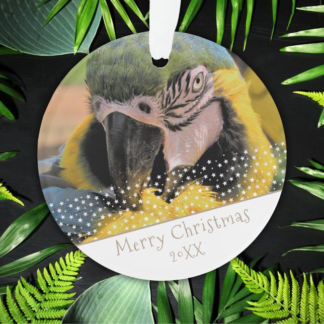 Ara Parrot Pet Photo Star Christmas Keepsake Ornament (Creator Uploaded)