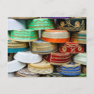Arab Caps At Market Postcard