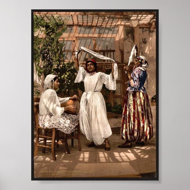 Arab dancing girls, Algiers, Algeria vintage Photo Poster (Front)