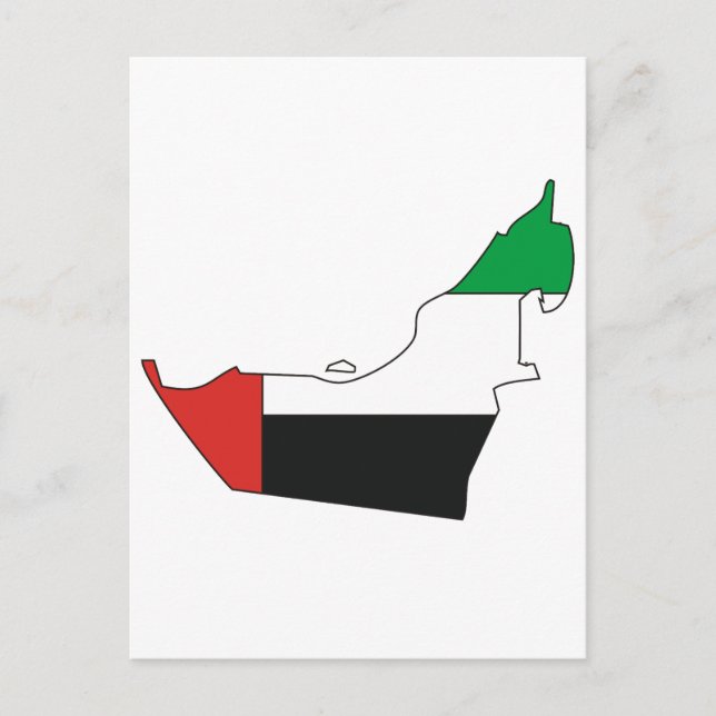 Arab Emirates flag map Postcard (Front)