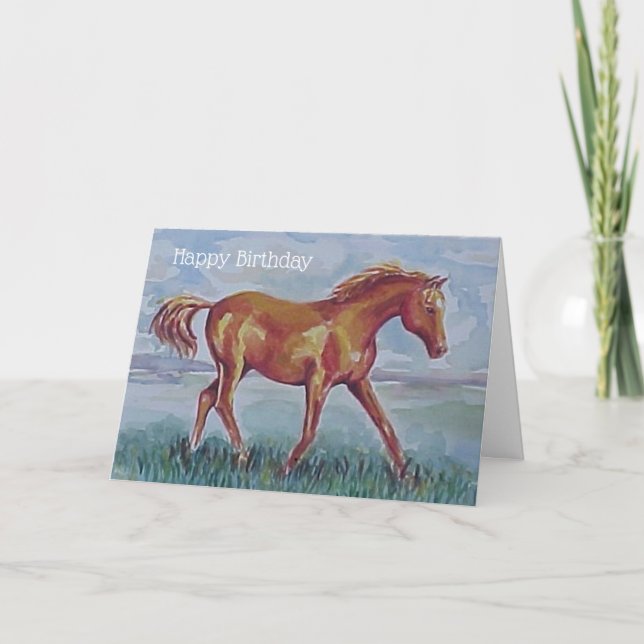 Arab Horse Birthday Card (Front)