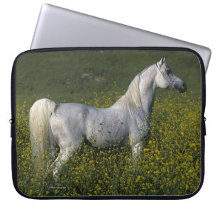 Arab Horse Standing in Flowers Laptop Sleeve