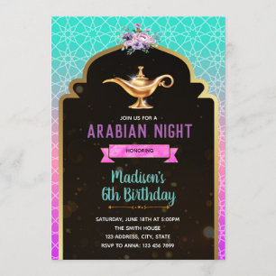Arab magic lamp party invitation
