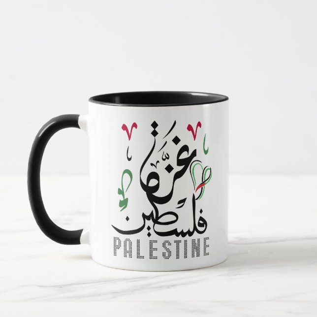 Arab Name Palestine and Gaza with Palestinian flag Mug (Left)