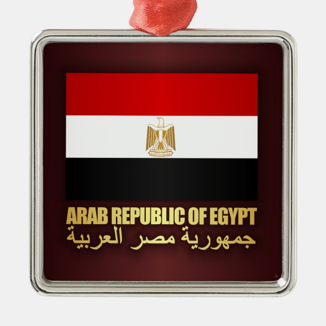 Arab Republic of Egypt Flag Metal Tree Decoration (Front)