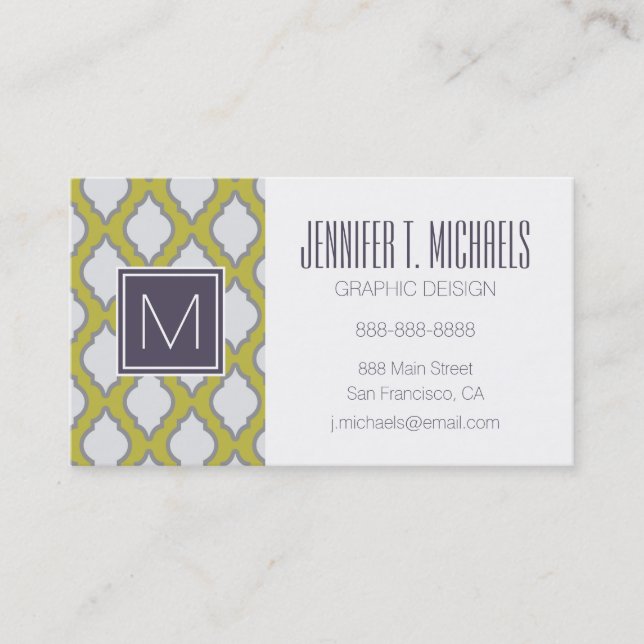 Arab Style Pattern Business Card (Front)