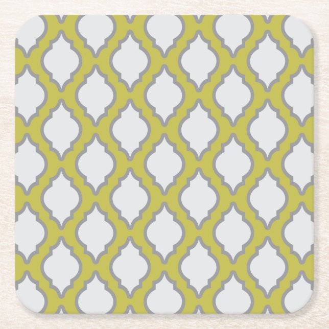 Arab Style Pattern Square Paper Coaster (Front)