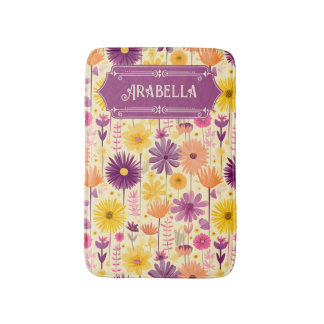 Arabella Cascading Modern Floral Pattern Bath Mat