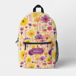 Arabella Cascading Modern Floral Pattern Printed Backpack