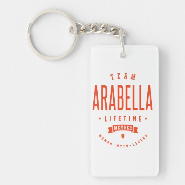 Arabella Personalised Name Birthday Gift Key Ring (Front)