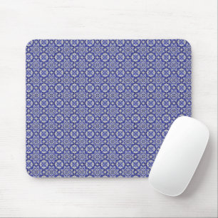 Arabesque Arab Middle Eastern Blue Tile Pattern  Mouse Mat