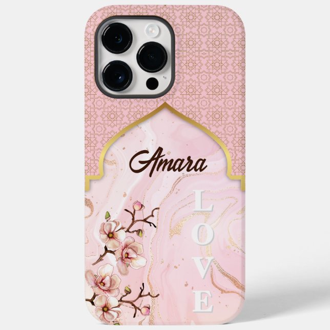 Arabesque Arch | Blush Marble & Gold  Case-Mate iPhone Case (Back)