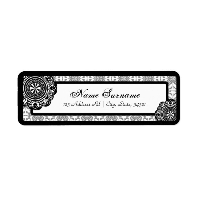 Arabesque Black Lace, address labels (Front)