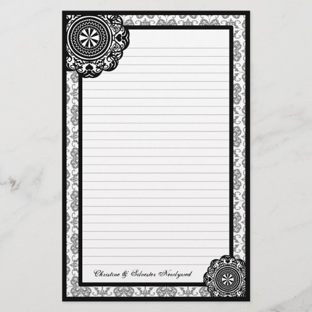 Arabesque Black Lace, stationery (Front)