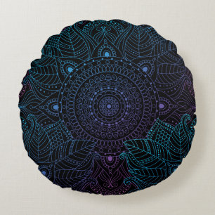Arabesque Bliss: Oriental Mandala Magic Round Cushion