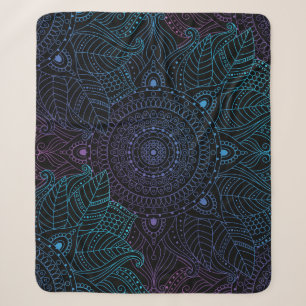 Arabesque Bliss: Oriental Mandala Magic Sherpa Blanket