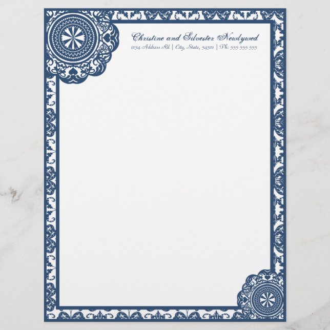 Arabesque Blue Lace, letterhead (Front)