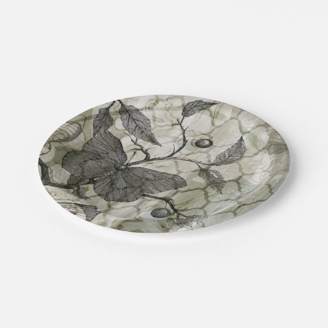 Arabesque Butterflies I Paper Plate (Angled)