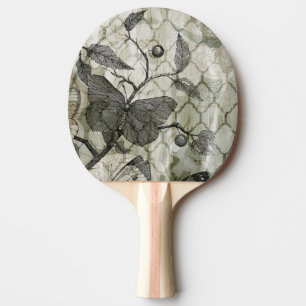 Arabesque Butterflies I Ping Pong Paddle