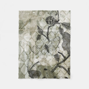 Arabesque Butterflies II Fleece Blanket
