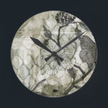 Arabesque Butterflies II Round Clock<br><div class="desc">Butterflies & Insects</div>