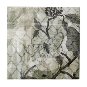 Arabesque Butterflies II Tile