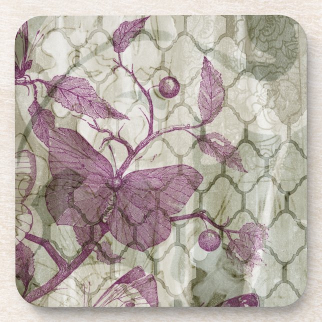 Arabesque Butterflies III Coaster (Front)