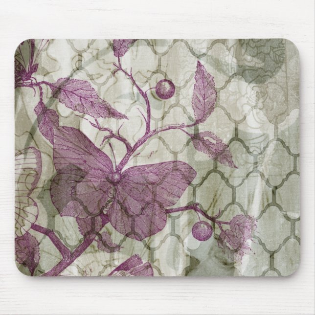 Arabesque Butterflies III Mouse Mat (Front)