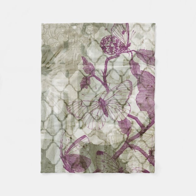 Arabesque Butterflies IV Fleece Blanket (Front)
