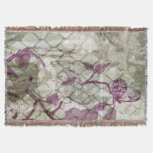 Arabesque Butterflies IV Throw Blanket